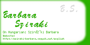 barbara sziraki business card